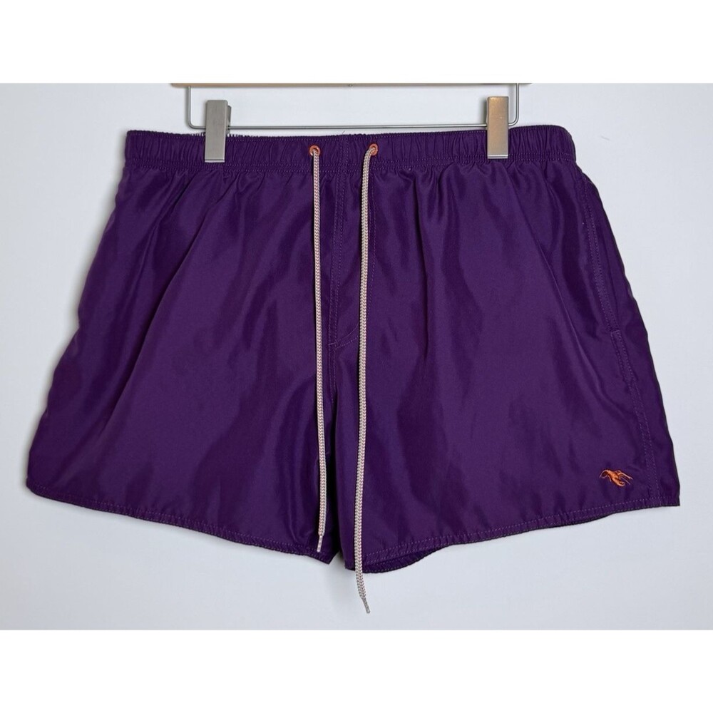 Ted Baker London Men’s Swim Trunks Size 6  Purple Orange Logo Shorts Lobster